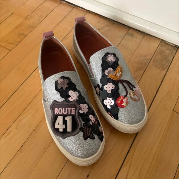SOLD // Coach Sparkly Slip-On Sneakers BNWT - Picture 1 of 6